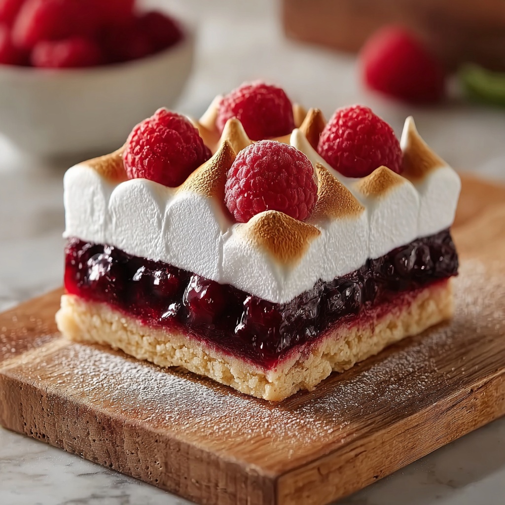 Double Raspberry Meringue Bars Recipe - Recipe Image