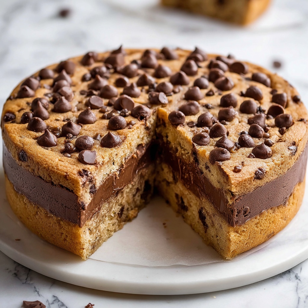 Nutella Stuffed Cookie Pie Recipe - Recipe Image