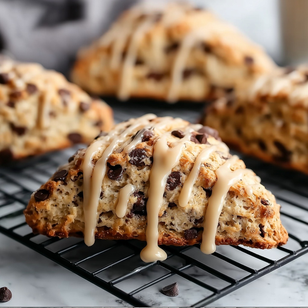 Banana Chocolate Chip Scones with Cinnamon Drizzle Recipe - Recipe Image