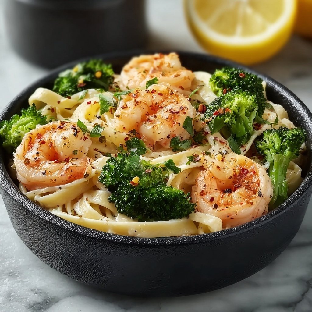Lemon Pepper Shrimp and Broccoli Pasta Recipe - Recipe Image