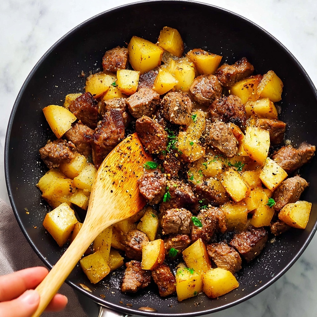 Garlic Butter Steak Bites with Herb Potatoes Recipe - Recipe Image