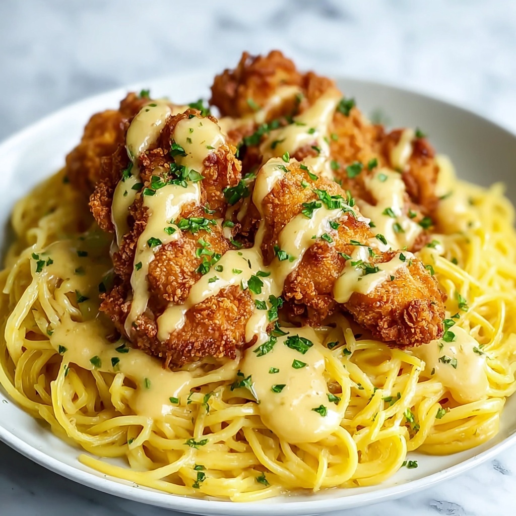 Crispy Chicken with Creamy Parmesan Pasta Recipe - Recipe Image