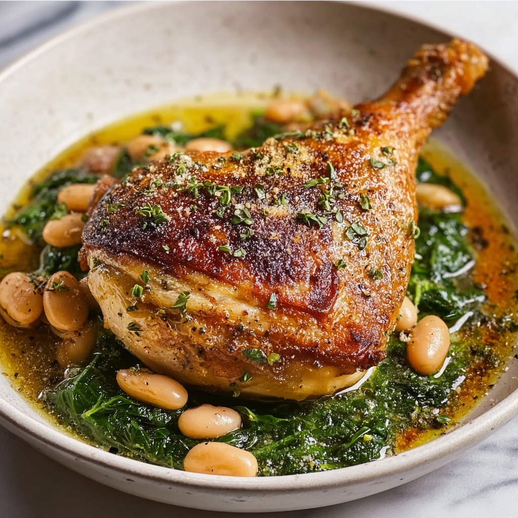 One-Pan Crispy Chicken with Cannellini Beans and Pistachio Pesto Recipe - Recipe Image