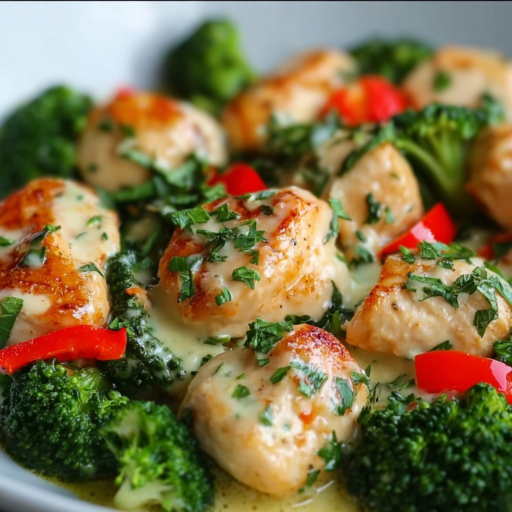 Garlic Chicken with Broccoli & Spinach Recipe - Recipe Image